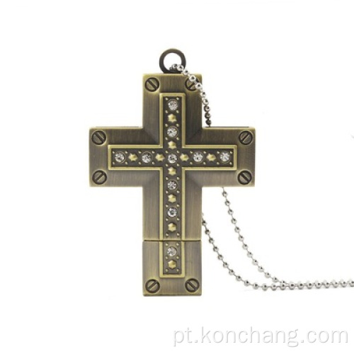 Pen drive USB metal Crystal Cross